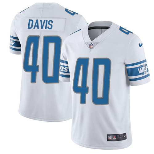 2019 Men Detroit Lions #40 Davis white Nike Vapor Untouchable Limited NFL Jersey->detroit lions->NFL Jersey